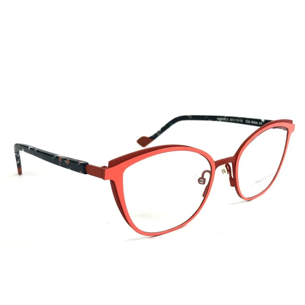 Face A Face Eyeglasses Frames NENDO 2 COL 9424 Very Neon Coral Cat Eye 50-19-144